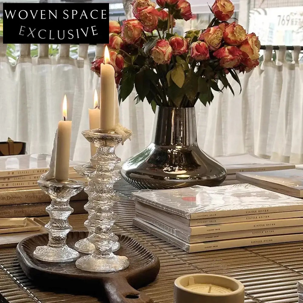 Elegant Modern Transparent Resin Candle Holders Set for Wedding & Home Decor