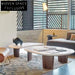 Elegant Modern Travertine Marble Stone Living Room Center Coffee Table Set