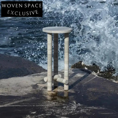 Elegant Modern Travertine Stone Round Italian Marble Living Room Coffee Table