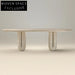 Elegant Modern Travertine Top Rectangular Home Office Desk Table