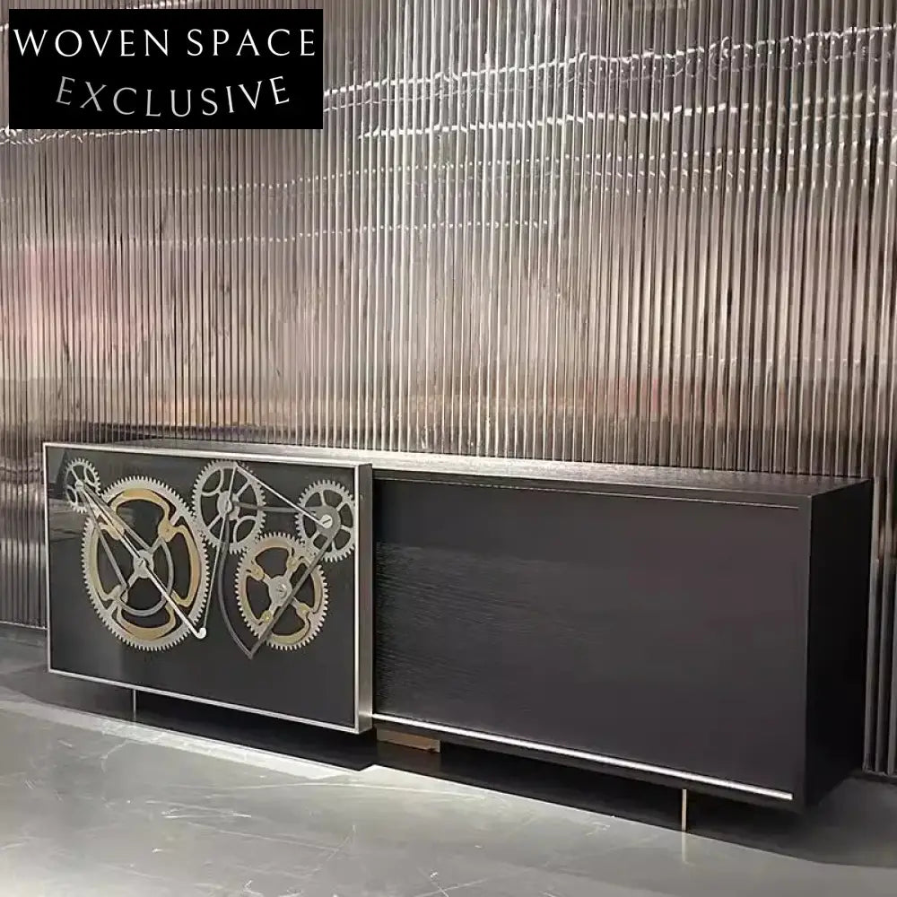 Elegant Modern Vintage Sliding Door Wooden Buffet Storage Cabinet for Dining Room
