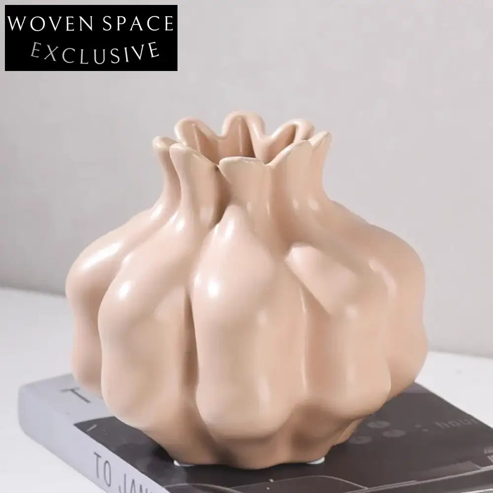 Elegant Modern Wabi Sabi Ceramic Cream Vase for Dried or Fresh Flowers