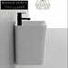 Elegant Modern White Ceramic Wall Hung Bathroom Wash Basin with Half Pedestal