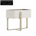 Elegant Modern White Nightstand with Gold Stainless Steel Base