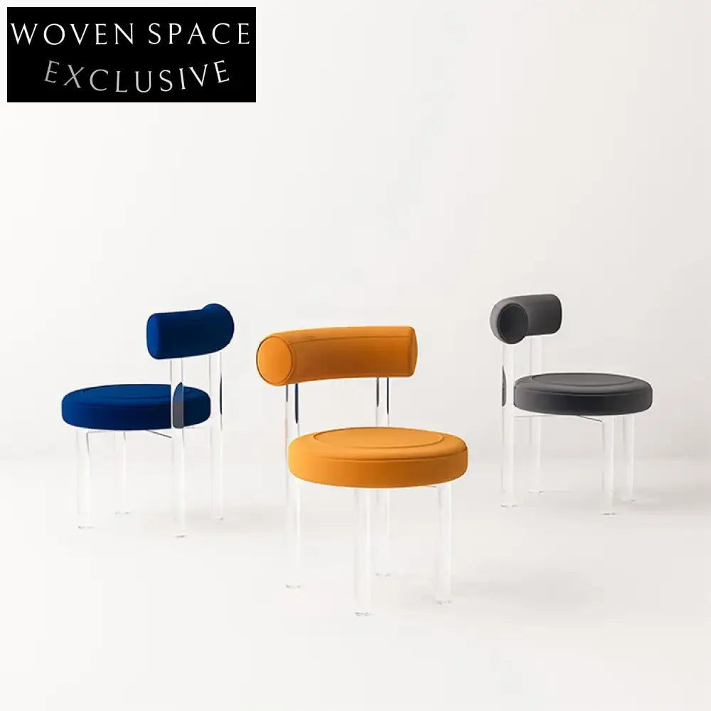 Elegant Modern White Velvet Fabric Dining Chair with Curved Backrest Cushion