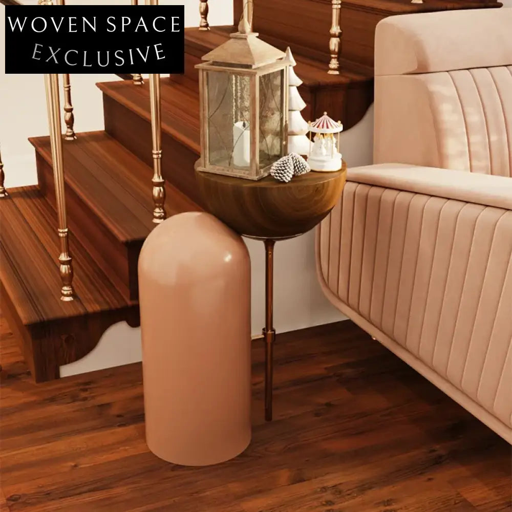 Elegant Modern Wood Stainless Steel Living Room Coffee Table Accent Piece