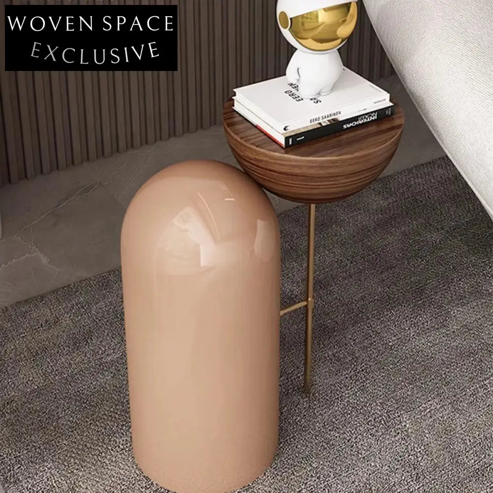 Elegant Modern Wood Stainless Steel Living Room Coffee Table Accent Piece