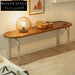 Elegant Modern Wooden Dining Table Set with Stainless Base