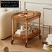 Elegant Modern Wooden Kitchen Serving Trolley Drinks Cart Side Coffee Table