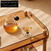 Elegant Modern Wooden Kitchen Serving Trolley Drinks Cart Side Coffee Table