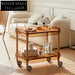Elegant Modern Wooden Kitchen Serving Trolley Drinks Cart Side Coffee Table