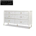 Elegant Nacre Inlaid Solid Wood Console Cabinet with Six Drawers for Entryway Storage