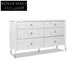 Elegant Nacre Inlaid Solid Wood Console Cabinet with Six Drawers for Entryway Storage