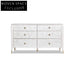 Elegant Nacre Inlaid Solid Wood Console Cabinet with Six Drawers for Entryway Storage