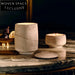 Elegant Natural Beige Stone Marble Travertine Decorative Candle Holder Jars