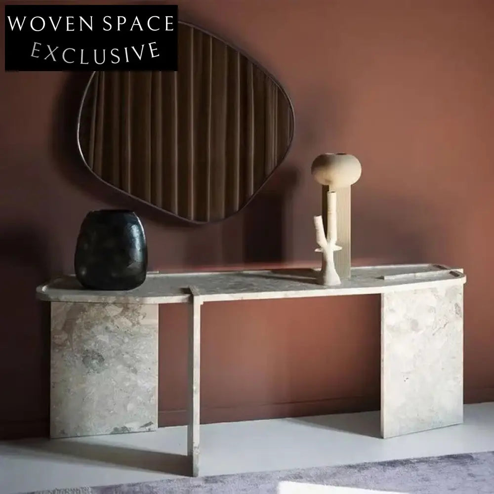 Elegant Natural Marble Console Table, Modern Luxury for Home and Hotel