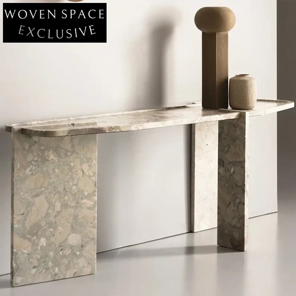 Elegant Natural Marble Console Table, Modern Luxury for Home and Hotel
