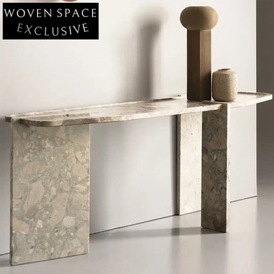 Elegant Natural Marble Console Table, Modern Luxury for Home and Hotel