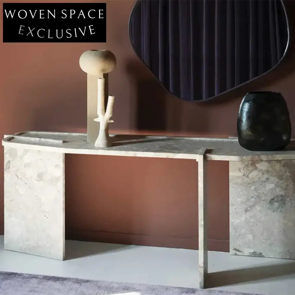 Elegant Natural Marble Console Table, Modern Luxury for Home and Hotel