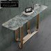 Elegant Natural Marble Console Table with Gold Stainless Steel Legs, Entryway Table