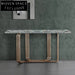 Elegant Natural Marble Console Table with Gold Stainless Steel Legs, Entryway Table