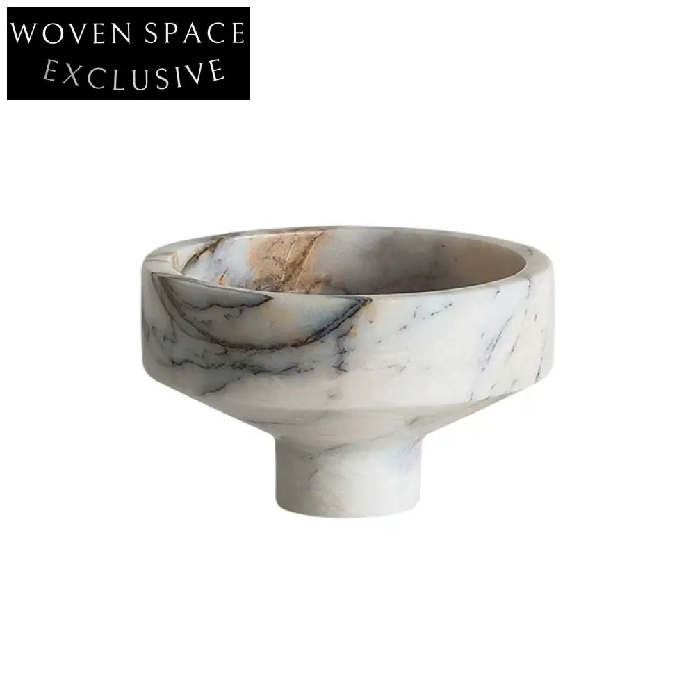 Elegant Natural Marble Decorative Fruit Bowl Tray for Modern Home Dining Table