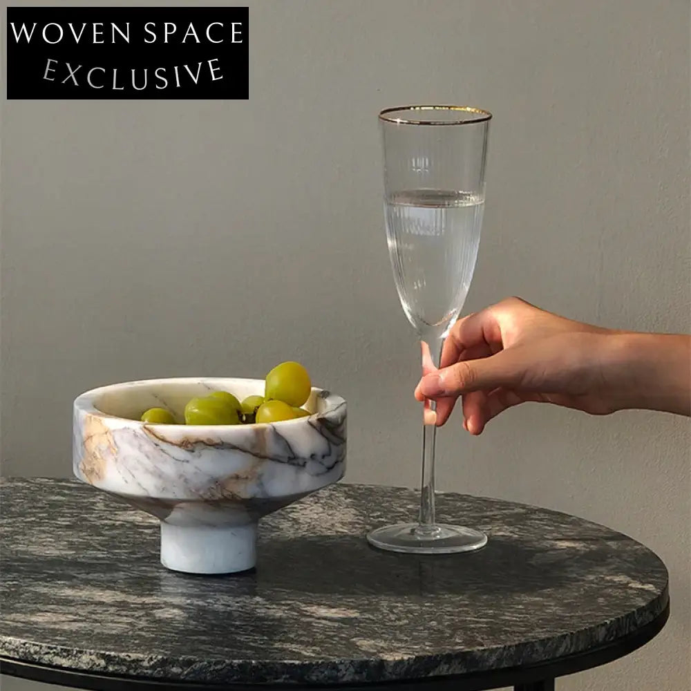 Elegant Natural Marble Decorative Fruit Bowl Tray for Modern Home Dining Table