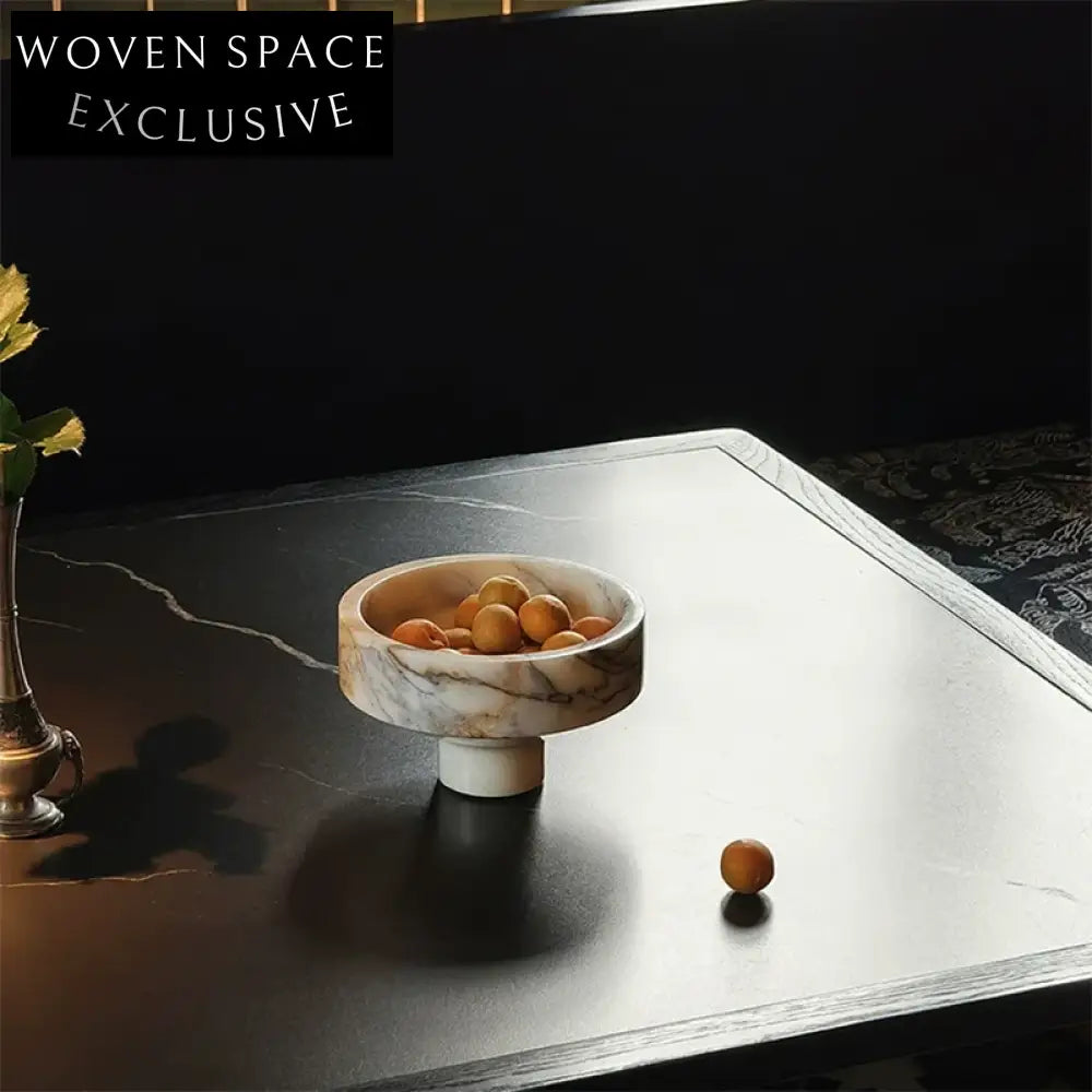 Elegant Natural Marble Decorative Fruit Bowl Tray for Modern Home Dining Table
