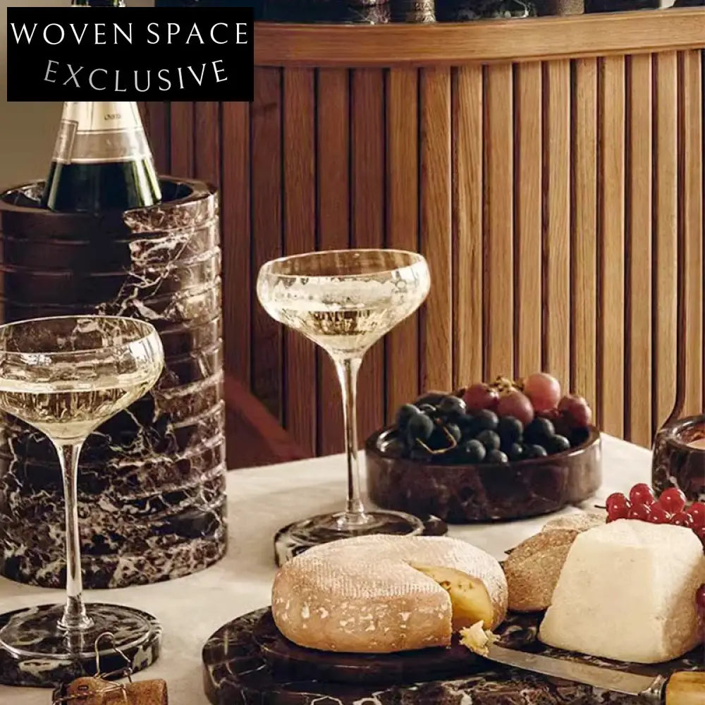 Elegant Natural Marble Ice Bucket for Chilled Beverages, Modern Home Bar Decor