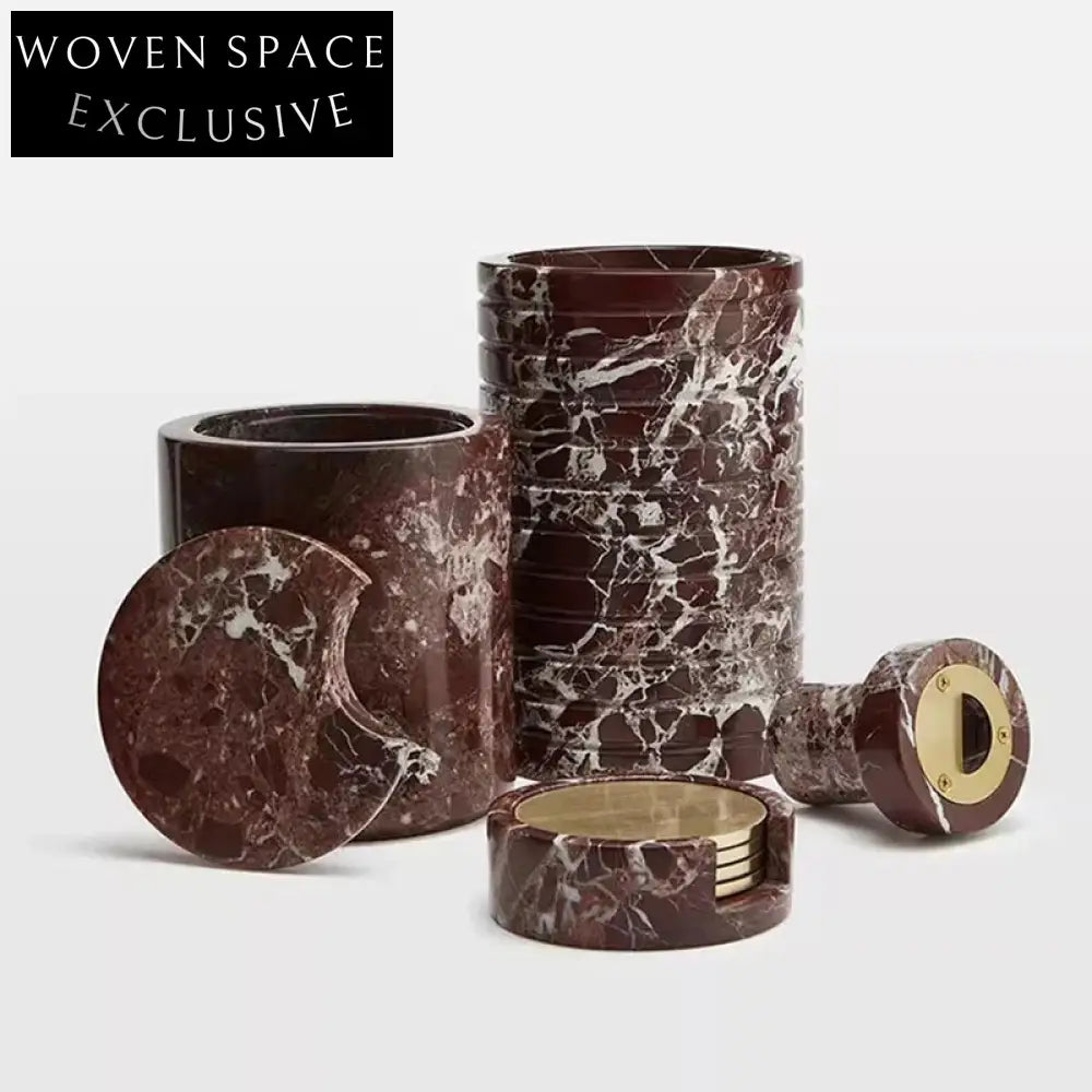 Elegant Natural Marble Ice Bucket for Chilled Beverages, Modern Home Bar Decor