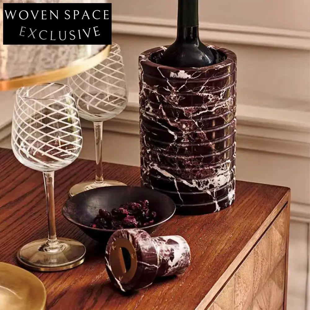 Elegant Natural Marble Ice Bucket for Chilled Beverages, Modern Home Bar Decor