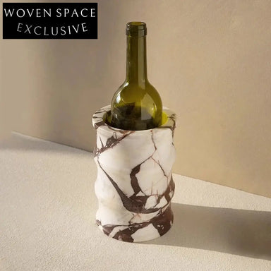 Elegant Natural Marble Ice Bucket Style Decorative Vase for Modern Home Decor