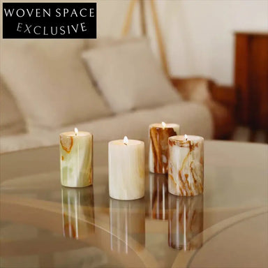 Elegant Natural Marble Round Candle Holder for Aromatherapy & Wedding Decor