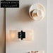 Elegant Natural Marble Round LED Wall Sconce for Modern Interior Ambient Lighting Fixture