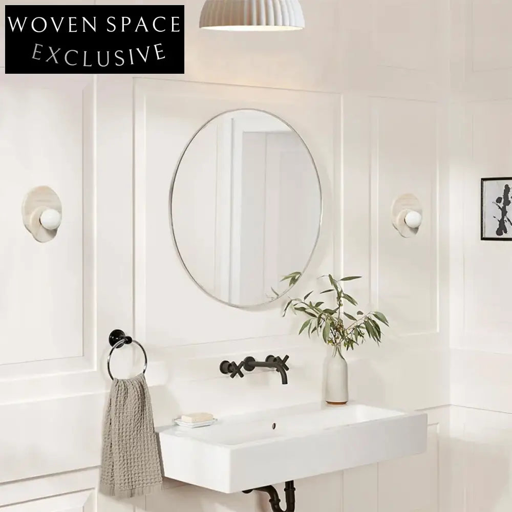 Elegant Natural Marble Round LED Wall Sconce for Modern Interior Ambient Lighting Fixture