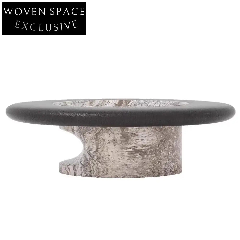 Elegant Natural Marble Solid Wood Modern Living Room Center Coffee Table