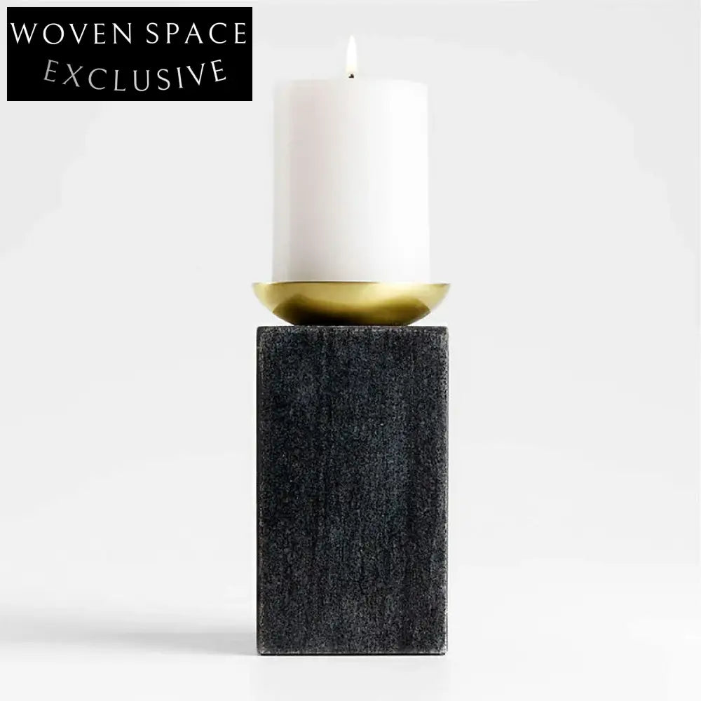 Elegant Natural Marble Stone Pillar Candlestick, Luxury Home Decor Candle Holder