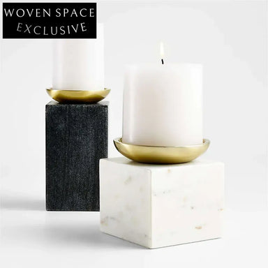 Elegant Natural Marble Stone Pillar Candlestick, Luxury Home Decor Candle Holder