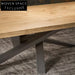 Elegant Natural Solid Wood Dining Table with Irregular Metal Legs