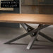 Elegant Natural Solid Wood Dining Table with Irregular Metal Legs