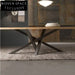 Elegant Natural Solid Wood Dining Table with Irregular Metal Legs