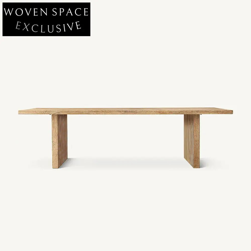 Elegant Natural Solid Wood Frame 6-Seater Floating Dining Table