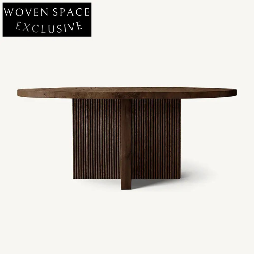 Elegant Natural Solid Wood Frame 6-Seater Floating Dining Table