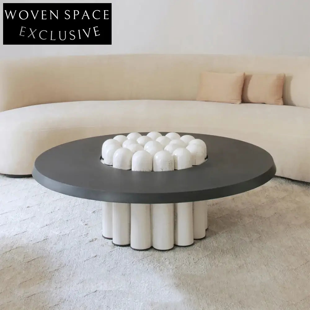 Elegant Natural Stone Round Coffee Table for Living Room Home Hotel