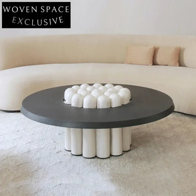 Elegant Natural Stone Round Coffee Table for Living Room Home Hotel