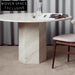 Elegant Natural Stone Round Travertine 4-Seater Luxury Dining Table