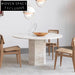 Elegant Natural Stone Round Travertine 4-Seater Luxury Dining Table