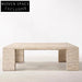 Elegant Natural Stone Travertine Living Room Center Rectangular Coffee Table