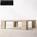 Elegant Natural Stone Travertine Living Room Center Rectangular Coffee Table