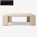 Elegant Natural Stone Travertine Living Room Center Rectangular Coffee Table